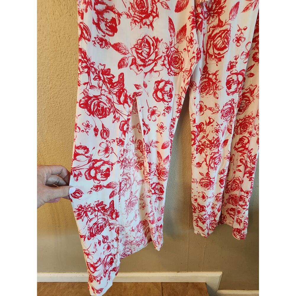 Dizzy Gal Rayon Dress Pants with Slits Women's SZ Medium Romantic Roses - Picture 7 of 9